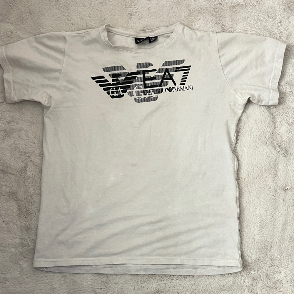 Emporio Armani White T-Shirt with Gray Logo